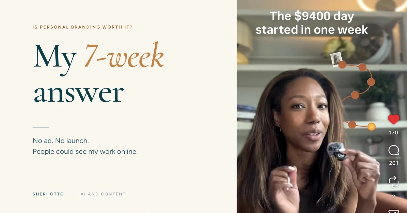 Sheri Otto on a city street. Is personal branding worth it? My 7-week answer.